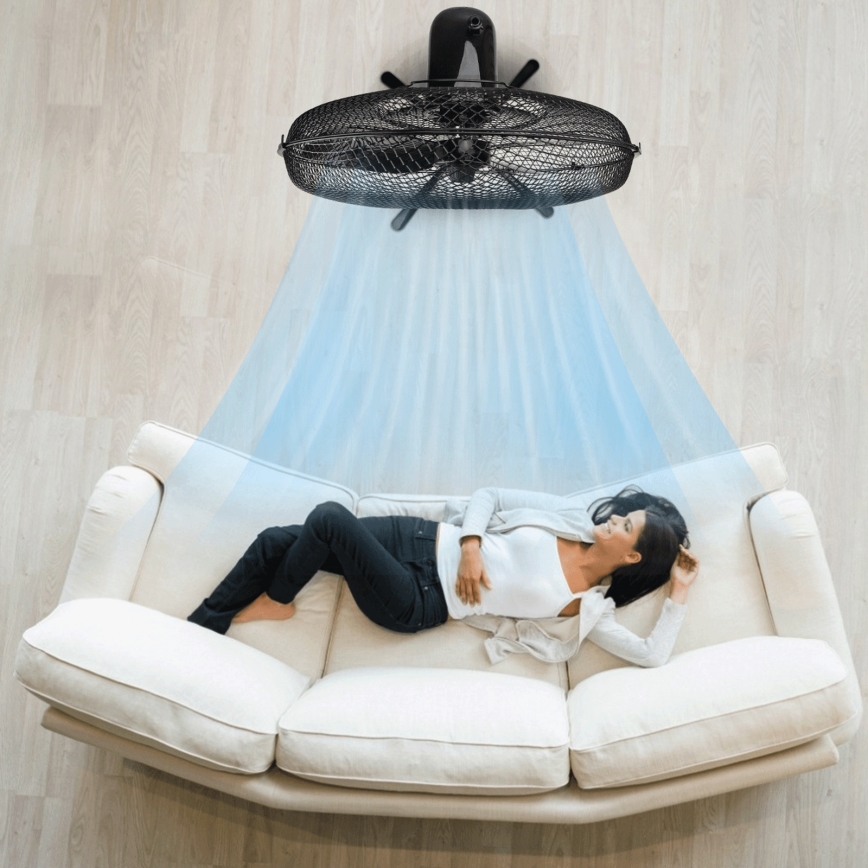 ZEVENTI - Stojanový ventilátor 40 W/230 V, priemer 40 cm, čierny