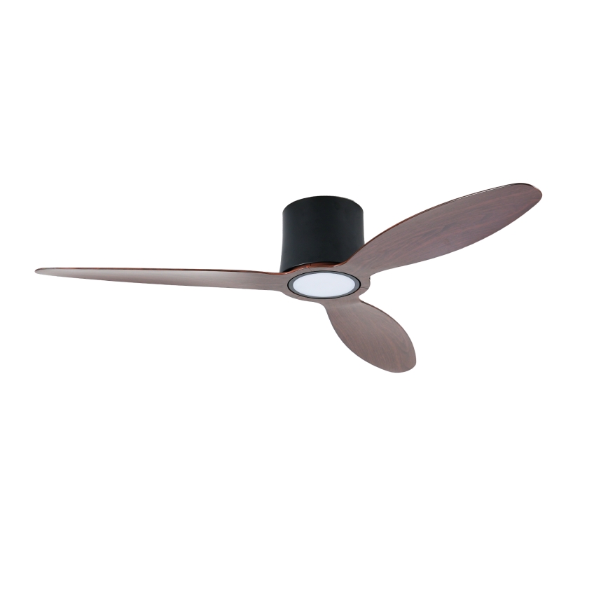 ZEVENTI - LED stmievateľný stropný ventilátor VENTORA LED/24W/230V 3000/4000/6000K Wi-Fi Tuya čierna/orech + diaľkové ovládanie