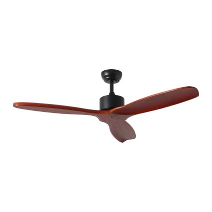 ZEVENTI - Stropný ventilátor CUENCA Wi-Fi Tuya čierna/dub + diaľkové ovládanie