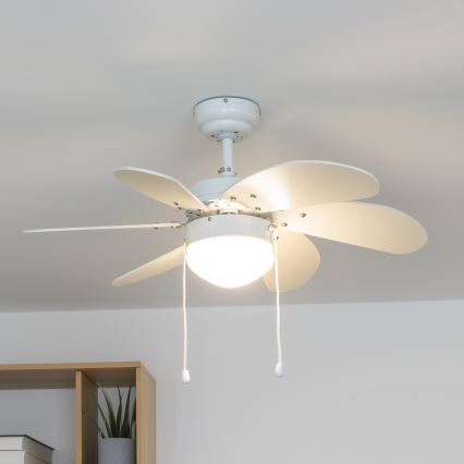 ZEVENTI - Stropný ventilátor FAMARA 1xE14/60W/230V biela