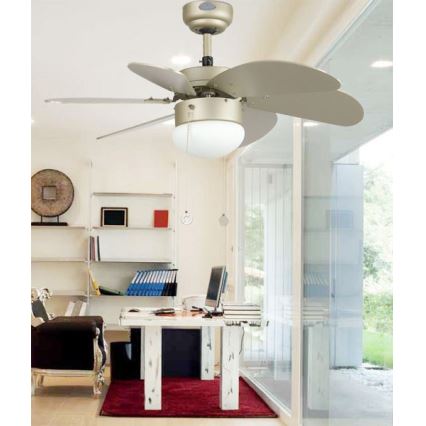 ZEVENTI - Stropný ventilátor FAMARA 1xE14/60W/230V šedá