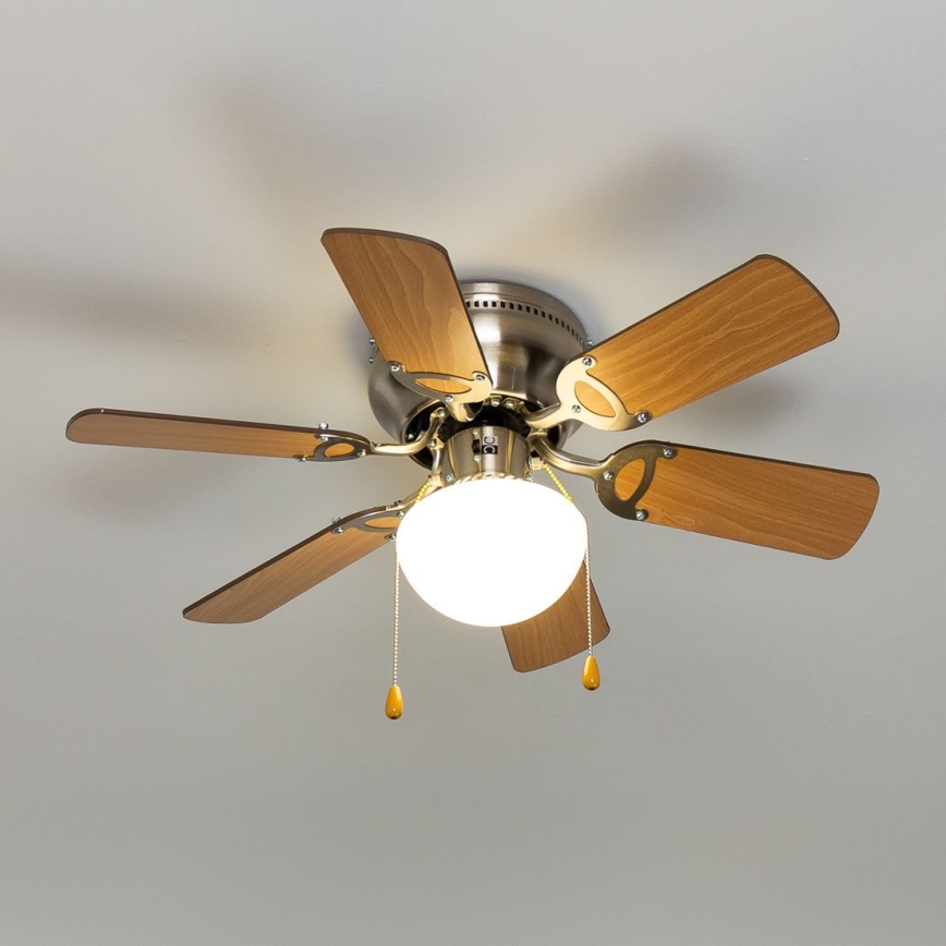 ZEVENTI - Stropný ventilátor GALDANA 1xE27/60W/230V hnedá/béžová
