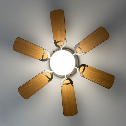 ZEVENTI - Stropný ventilátor GALDANA 1xE27/60W/230V hnedá/béžová