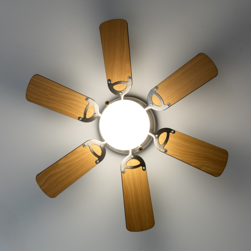 ZEVENTI - Stropný ventilátor GALDANA 1xE27/60W/230V hnedá/béžová
