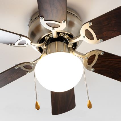 ZEVENTI - Stropný ventilátor GALDANA 1xE27/60W/230V hnedá/béžová