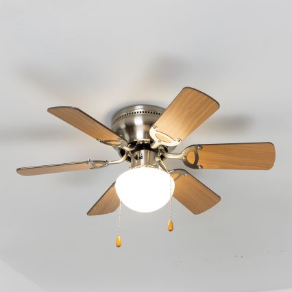 ZEVENTI - Stropný ventilátor GALDANA 1xE27/60W/230V hnedá/béžová