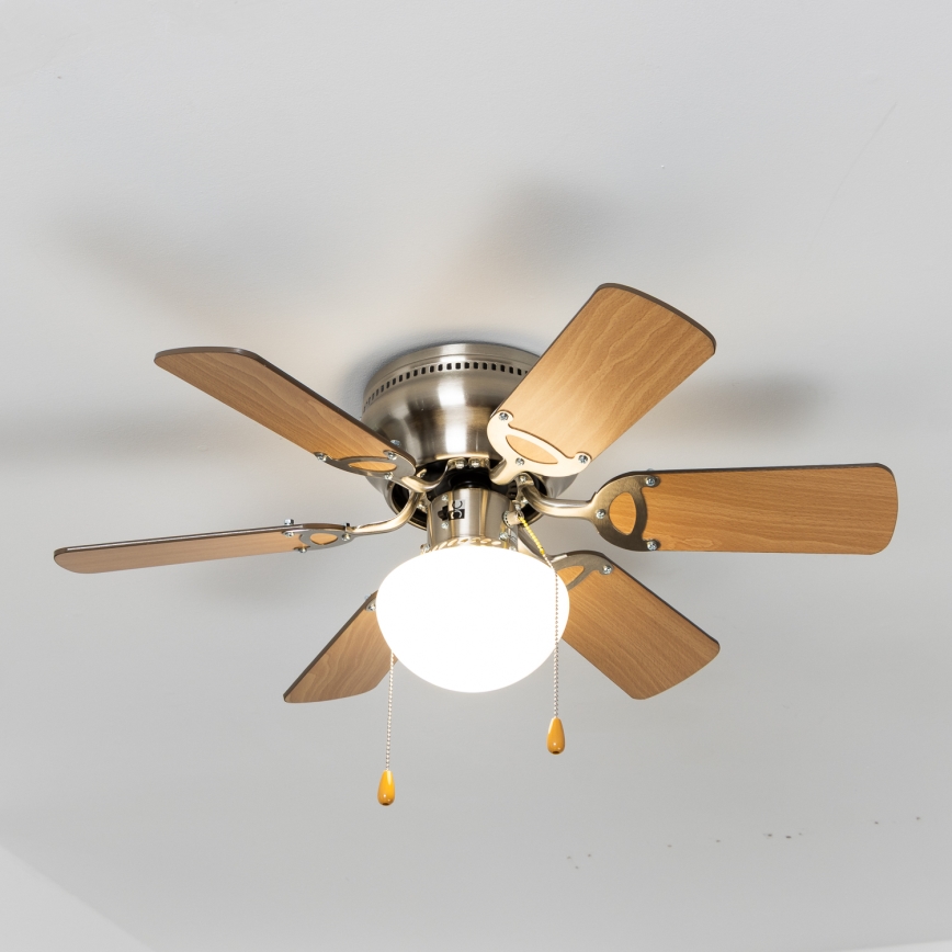 ZEVENTI - Stropný ventilátor GALDANA 1xE27/60W/230V hnedá/béžová