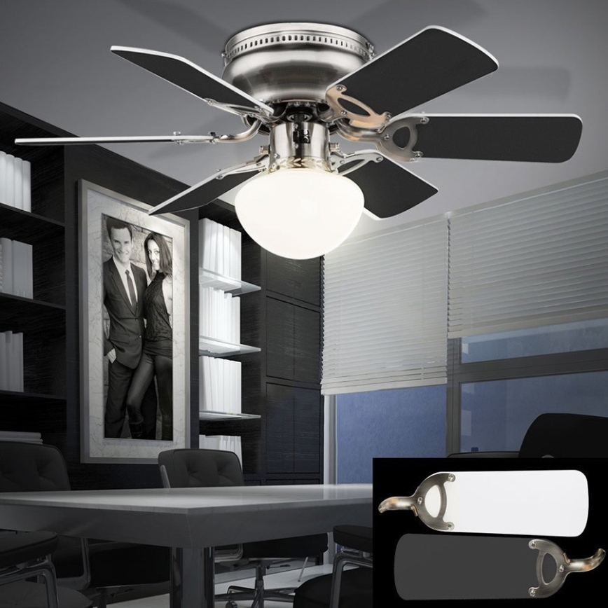 ZEVENTI - Stropný ventilátor GALDANA 1xE27/60W/230V šedá/biela