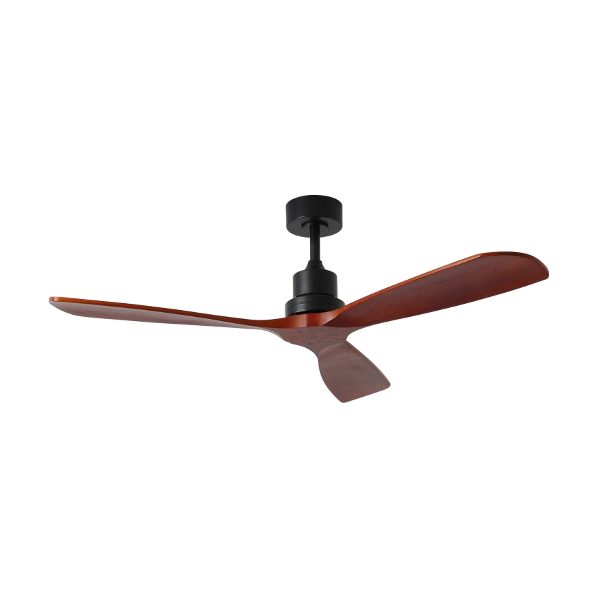ZEVENTI - Stropný ventilátor LIONI Wi-Fi Tuya čierna/dub + diaľkové ovládanie