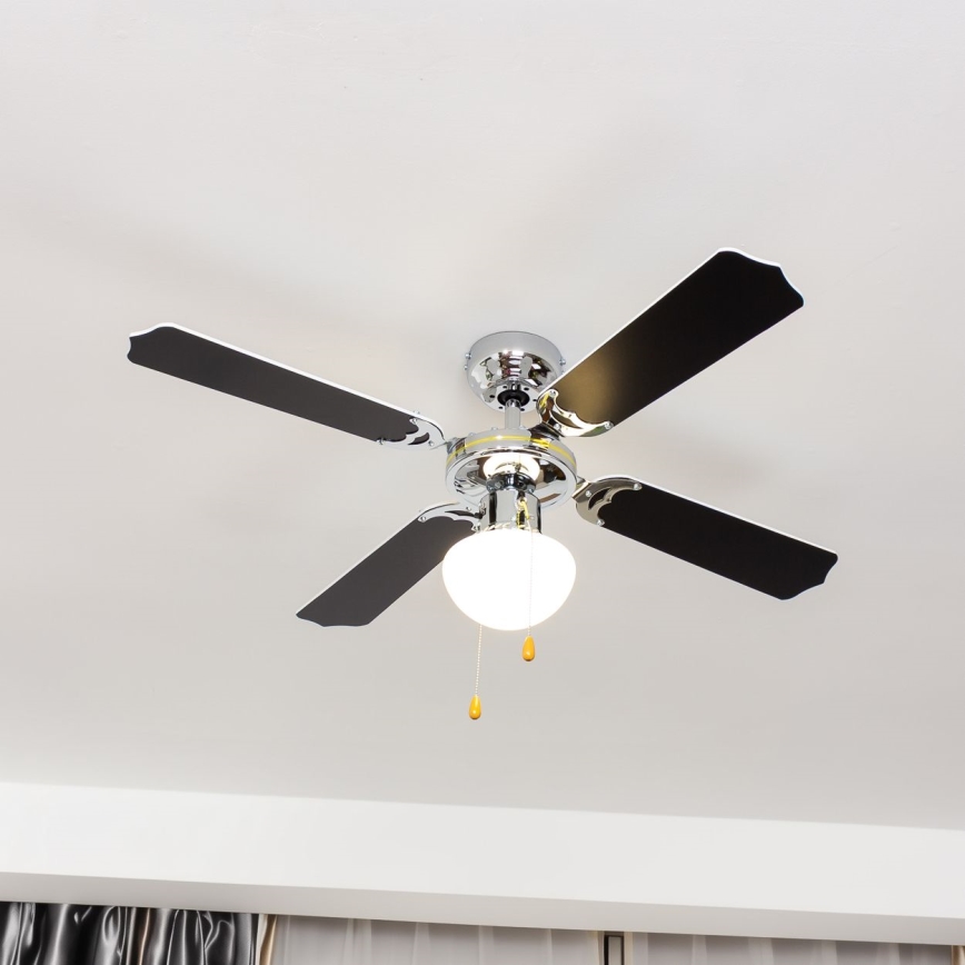 ZEVENTI - Stropný ventilátor NAVAGIO 1xE27/60W/230V čierna/biela