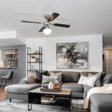 ZEVENTI - Stropný ventilátor NAVAGIO 1xE27/60W/230V čierna/biela