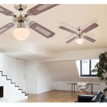ZEVENTI - Stropný ventilátor NAVAGIO 1xE27/60W/230V hnedá