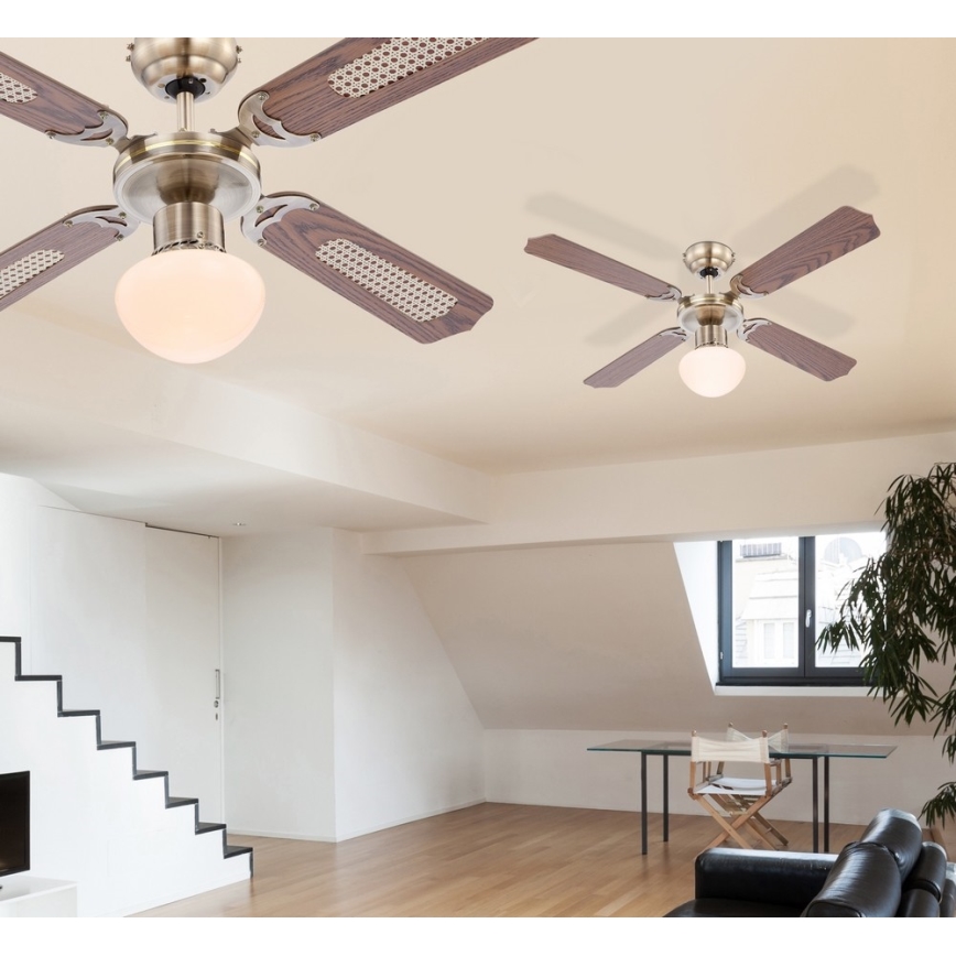 ZEVENTI - Stropný ventilátor NAVAGIO 1xE27/60W/230V hnedá