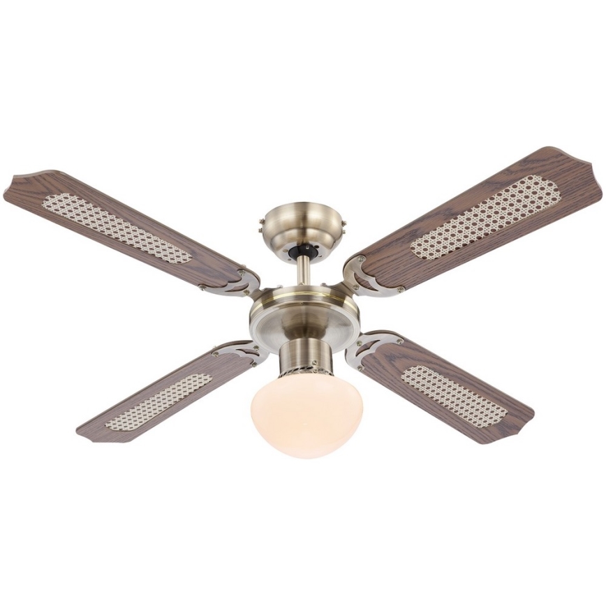 ZEVENTI - Stropný ventilátor NAVAGIO 1xE27/60W/230V hnedá