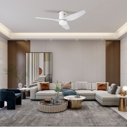 ZEVENTI - LED Stropný ventilátor PADUA LED/18W/230V 3000-6000K Wi-Fi Tuya biely + diaľkové ovládanie
