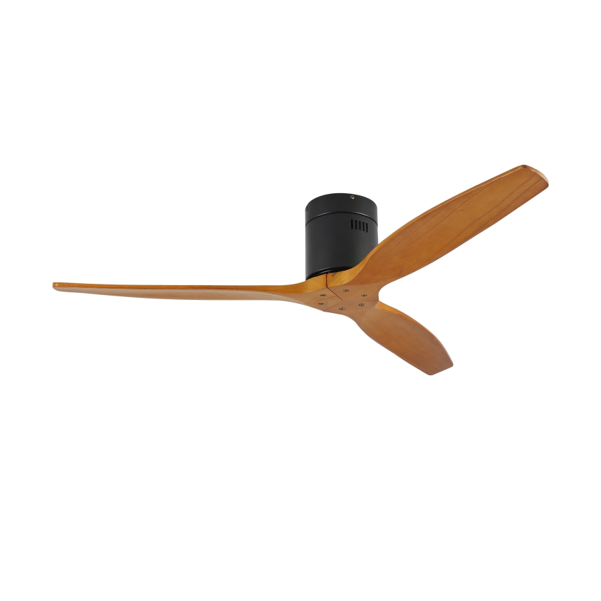 ZEVENTI - Stropný ventilátor SPELLO Wi-Fi Tuya čierna/dub + diaľkové ovládanie