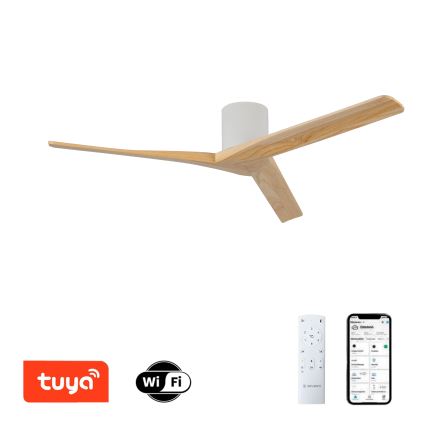 ZEVENTI - Stropný ventilátor VELLON Wi-Fi Tuya biela/pavlovnia + diaľkové ovládanie