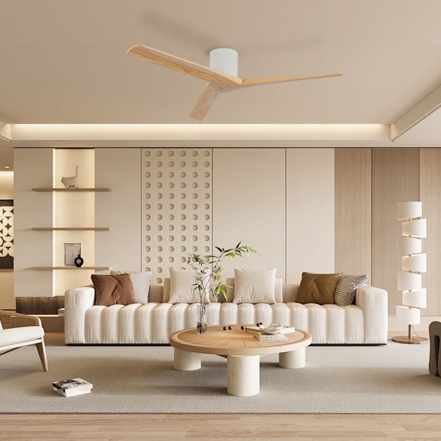 ZEVENTI - Stropný ventilátor VELLON Wi-Fi Tuya biela/pavlovnia + diaľkové ovládanie