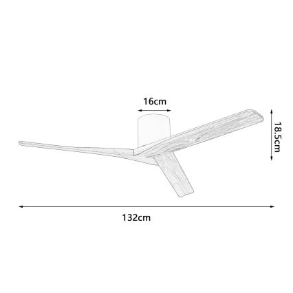 ZEVENTI - Stropný ventilátor VELLON Wi-Fi Tuya čierna/orech + diaľkové ovládanie