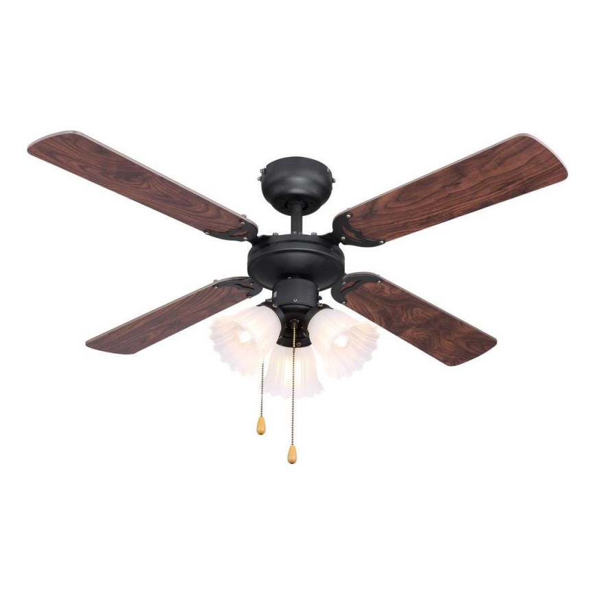 ZEVENTI - Stropný ventilátor ZURRIOLA 3xE27/60W/230V hnedá