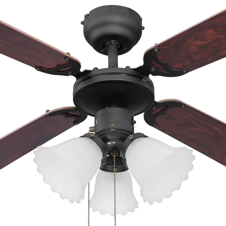 ZEVENTI - Stropný ventilátor ZURRIOLA 3xE27/60W/230V hnedá