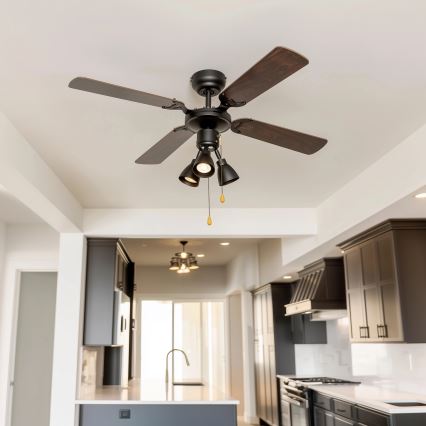 ZEVENTI - Stropný ventilátor ZURRIOLA 3xGU10/50W/230V