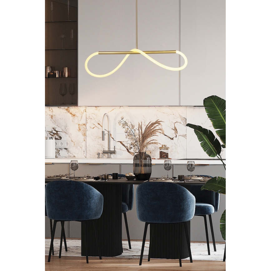 Zlatý LED luster na lanku SUPREME LED/22W/230V 100 cm
