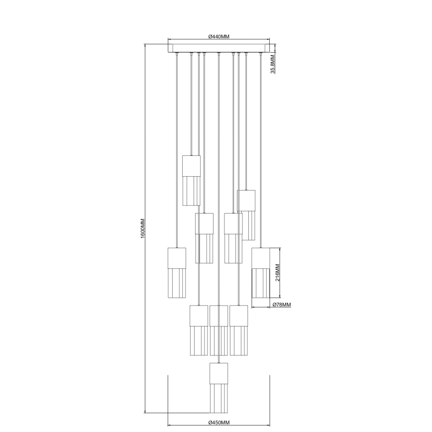 Zuma Line - LED luster na lane LED/50W/230V zlatý