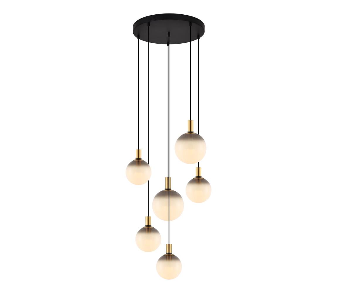 Zuma Line 003064-034740- Závesný luster na lanku NUA 6xE27/25W/230V pr. 75 cm zlatý/čierny 003064-034740