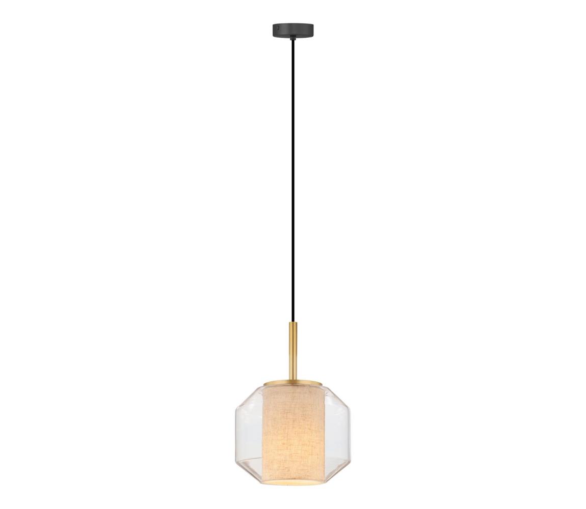 Zuma Line 003064-034742 - Závesné svietidlo SOLIX na lanku 1xE27/25W/230V, Ø 22 cm, zlatá/čierna 003064-034742