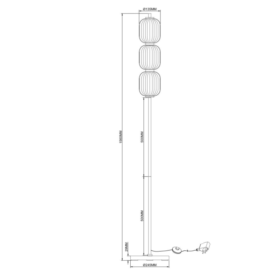 Zuma Line - LED Stojacia lampa LED/20W/230V zlatá