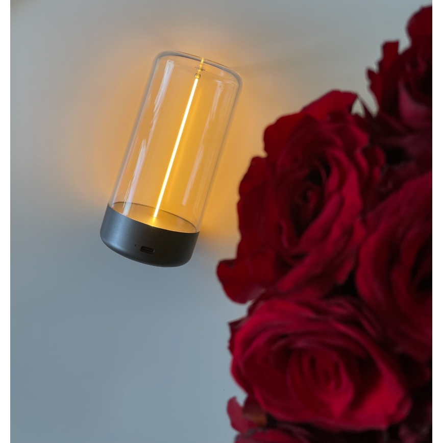 Zuma Line - LED Stmievateľná nabíjacia stolná lampa LED/0,5W/230V čierna IP54