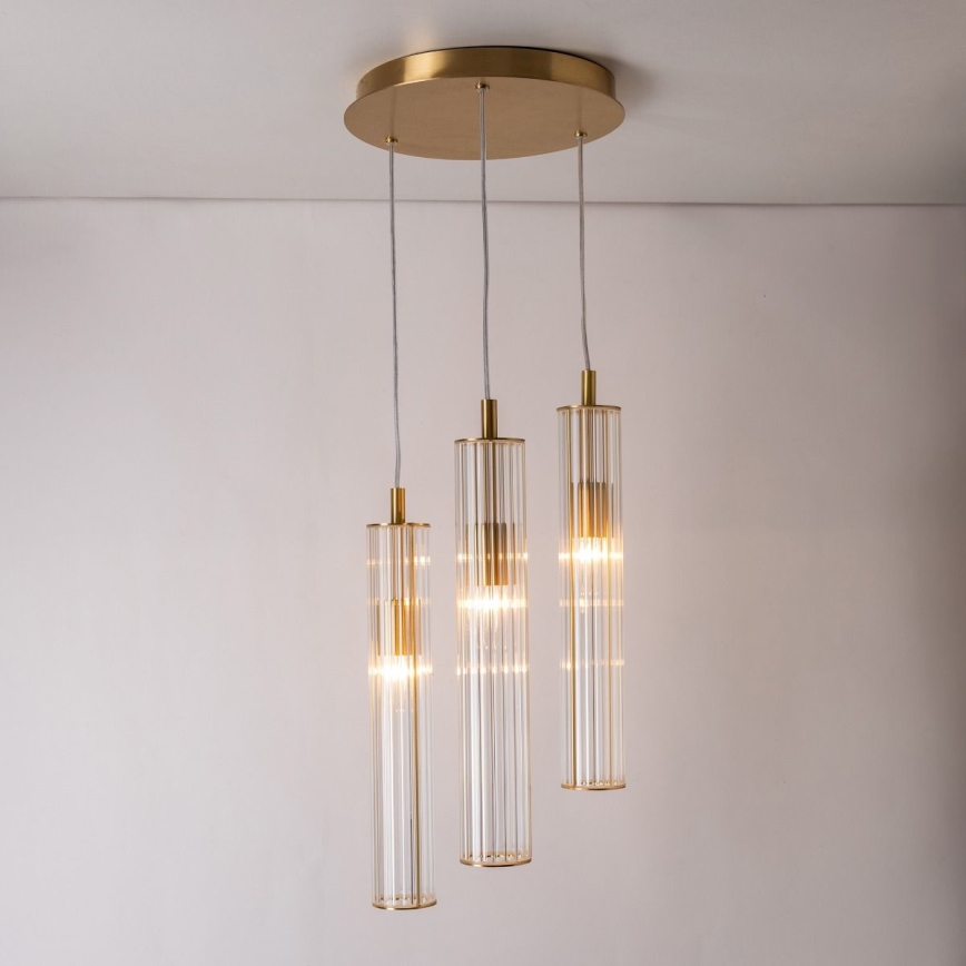 Zuma Line - Luster na lanku 3xE14/7W/230V zlatý