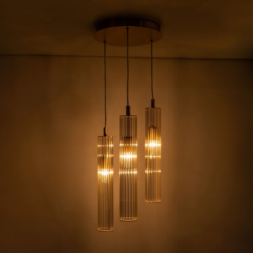 Zuma Line - Luster na lanku 3xE14/7W/230V zlatý