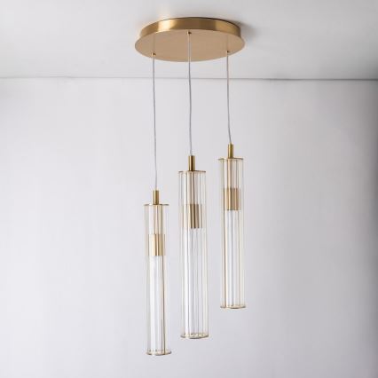 Zuma Line - Luster na lanku 3xE14/7W/230V zlatý