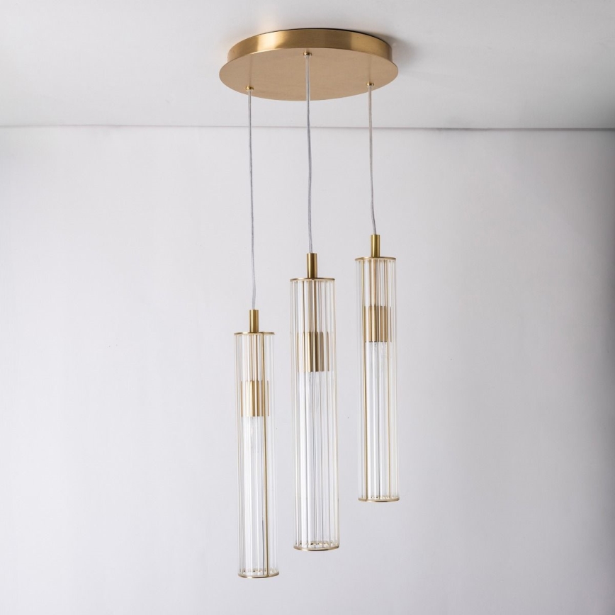 Zuma Line - Luster na lanku 3xE14/7W/230V zlatý