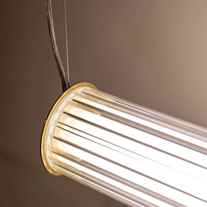 Zuma Line - LED stmievateľný luster na lankovom zavesení LED/39W/230V 2700-6500K zlatý + diaľkové ovládanie