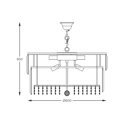 Zuma Line - Luster na reťazi 16xE14/40W/230V pr. 60 cm zlatá