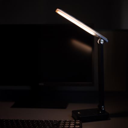 Zuma Line - LED Nabíjacia stolná lampa LED/8W/1200 mAh 3000/4500/6000K CRI 90 čierna