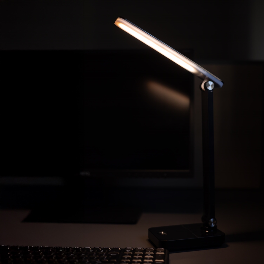 Zuma Line - LED Nabíjacia stolná lampa LED/8W/1200 mAh 3000/4500/6000K CRI 90 čierna