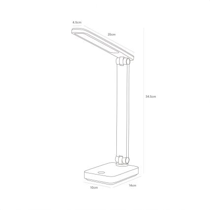 Zuma Line - LED Nabíjacia stolná lampa LED/8W/1200 mAh 3000/4500/6000K CRI 90 čierna