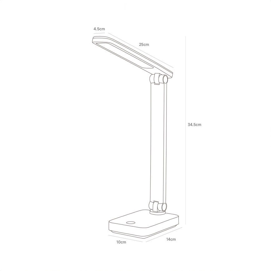 Zuma Line - LED Nabíjacia stolná lampa LED/8W/1200 mAh 3000/4500/6000K CRI 90 čierna