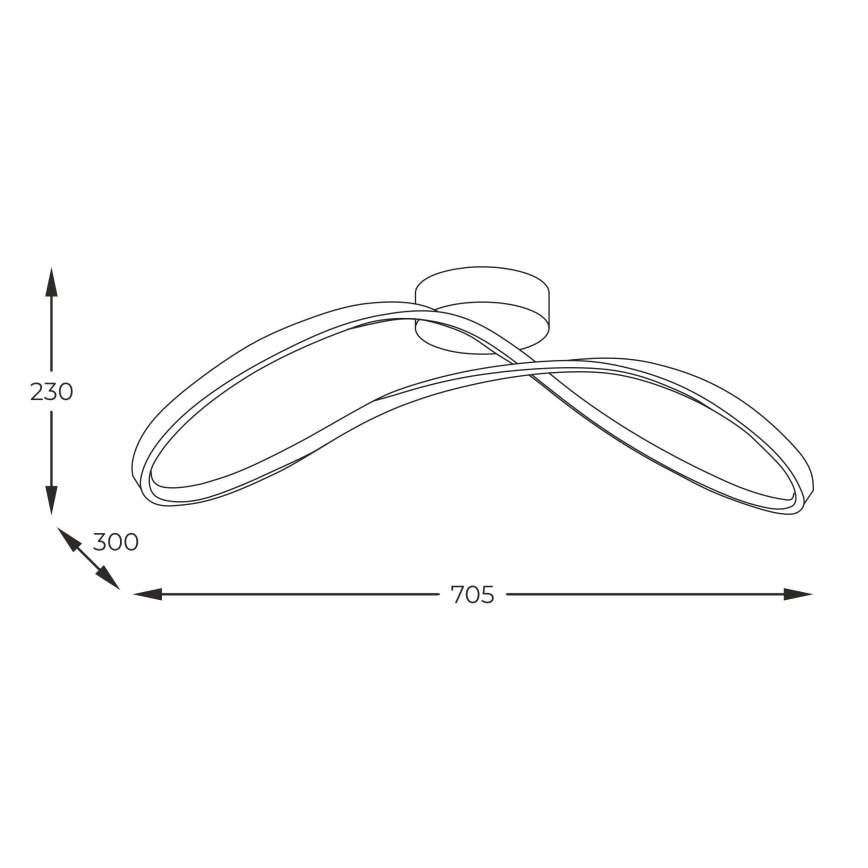 Zuma Line - LED Prisadený luster LED/45W/230V 3000/4000/6000K čierna