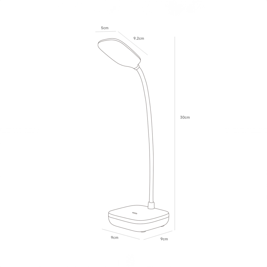Zuma Line - LED Nabíjacia stolná lampa LED/7W/1200 mAh 3000/4500/6000K CRI 90 biela