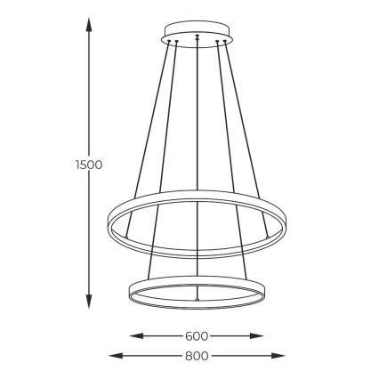 Zuma Line - LED Luster na lanku LED/60W/230V 3000/4000/6000K pr. 80 cm čierna