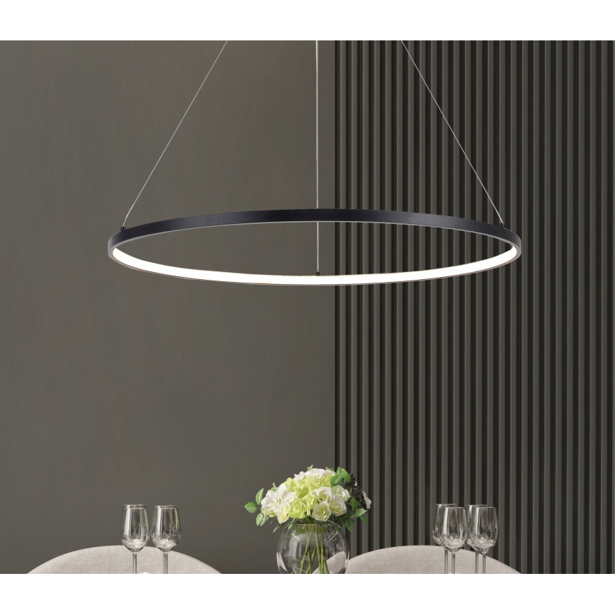 Zuma Line - závesný LED luster s lankom LED/36W/230V 3000/4000/6000K pr. 80 cm čierna