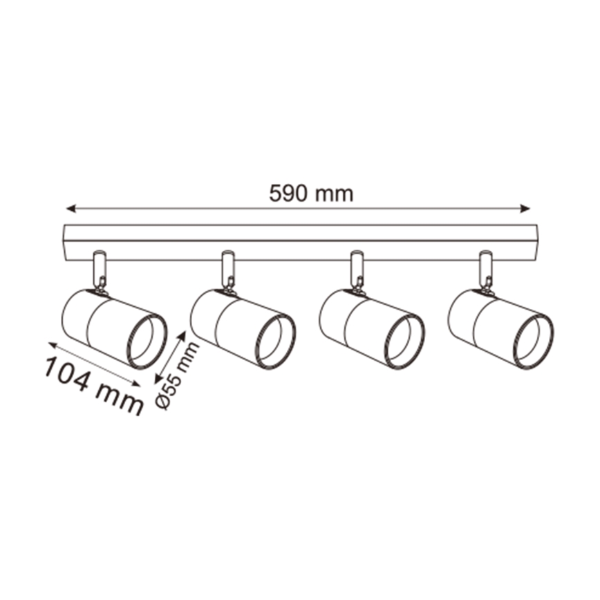 Zuma Line - Bodové svietidlo 4xGU10/50W/230V čierna/zlatá