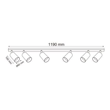 Zuma Line - Bodové svietidlo 6xGU10/50W/230V čierna/šedá
