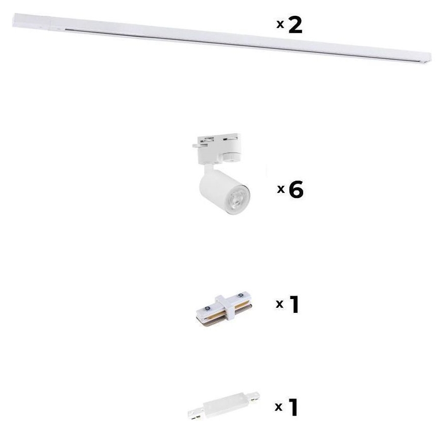 Zuma Line - Bodové svietidlo do lištového systému 6xGU10/10W/230V biela + lištové príslušenstvo