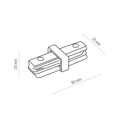 Zuma Line - Bodové svietidlo do lištového systému 8xGU10/10W/230V biela + lištové príslušenstvo